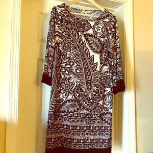 Dress ( Stretchy) Black and White Paisley